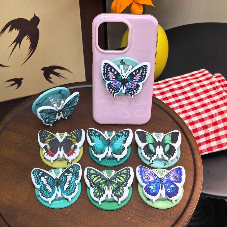 1pc Colorful Butterfly MagSafe Phone Grip, Vintage Printed Butterfly ...