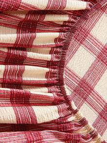 3 Pieces Bedding Set, Vintage Red And White Plaid Pattern, Soft And Comfortable Bedding Including 1 Fitted Sheet And 2 Pillowcases, No Filling, Suitable For Dorm, Bedroom, Home Use, Multiple Size Options - Red and White - View 5