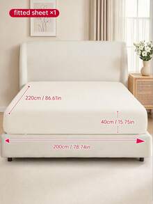 HONEYMOON 1pc Solid Color Microfiber Fitted Sheet, 40cm/15.75in Deep Pocket All-Around Elastic Fitted Sheet, Snug Fit Secure, Soft & Comfortable, Suitable For All Mattress Sizes, Home Bedding And School Dorm Essentials, Beige - Beige - View 23