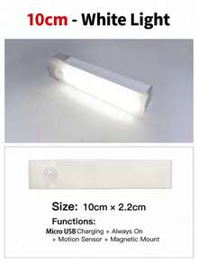 4pcs 10/20/30/50cm USB Warm Light LED Strip Lights With Motion Sensor - Motion Sensor LED Strip Lights, Under Cabinet Lighting, Rechargeable Magnetic Adhesive Night Light, Suitable For Hallway, Kitchen Cabinet, Shelf, Wardrobe, Home Room Decor - Multicolor - View 30