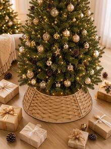 1 buah Alas Dekorasi Pohon Natal, Pagar Pohon Natal, Rok Pohon Natal dengan Dekorasi Natal, Dekorasi Pemandangan Rumah - Beraneka warna - View 6