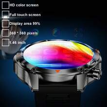Reloj inteligente unisex con funciones de marcación de llamadas, podómetro, despertador, múltiples modos deportivos, control remoto de música, cronómetro, despertador, y visualización del clima - Pulsera inteligente - Negro - Ver 3