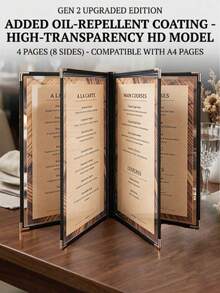 1pc A4 Size Transparent Loose-Leaf Leather Storage Binder, Menu Display Book, Transparent PVC Loose-Leaf Recipe Book, Restaurant Kitchen Menu Holder, School Textbook Protector, Office Document Organizer, Kitchen Storage Accessory, Restaurant Menu Display Folder - Multicolor - View 17