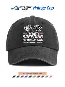 1pc "I'm Not Speeding, I'm Qualifying" Printed Baseball Cap, Unisex Windproof Warm All-Season Hat, Suitable For Streetwear And Outfit, Great Gift For Friends - A - View 14