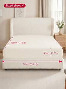 HONEYMOON 1pc Solid Color Microfiber Fitted Sheet, 40cm/15.75in Deep Pocket All-Around Elastic Fitted Sheet, Snug Fit Secure, Soft & Comfortable, Suitable For All Mattress Sizes, Home Bedding And School Dorm Essentials, Beige - Beige - View 28
