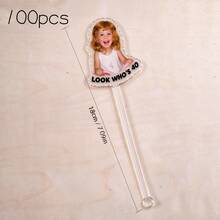 10/30/50/100pcs Customized Wedding Personalized Letter Stir Sticks | Party Decor, Transparent Acrylic Letter Customized Acrylic Stir Sticks - Multicolor - View 7