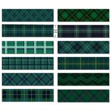 6 Rolls Random Dark Green Plaid Pattern Mini Washi Tape, DIY Scrapbook Decoration Washi Tape, Photo Album Scrapbooking Tape Material - 6 Rolls Random - View 3