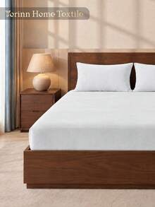 1pc Crystal Velvet Fitted Sheet, White Bedding, Mattress Protector, Bed Cover, Cozy Home Textile, Soft Comfortable Mattress Cover, Deep Pocket, Home & Room Decor, Pillowcases Not Included, Fits Twin/Full/Queen/King Size, Machine Washable, Autumn/Winter Decor - White - View 10