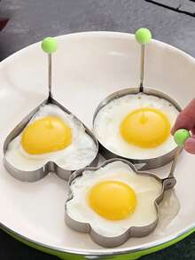 4pcs Stainless Steel Egg Rings, Egg/Omelet/Pancake Molds, Foldable Handle Heat-Resistant, Suitable For Eggs, Omelets, Potato Pancakes And Breakfast Sandwiches, Kitchen Gadgets Kitchen Accessories - Multicolor - View 12
