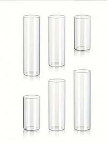 Transparent High Borosilicate Glass Windproof Candle Holder, Minimalist Romantic Dining Table Birthday Party EPE Foam Paper Box Packaging, 2-Piece Set - K - View 7
