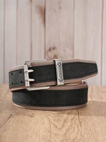 1pc Men's Cargo Style Style Vintage Belt, PU Leather Double Layer Contrast Color Belt, Suitable For Daily Wear - Utility Belt - View 7