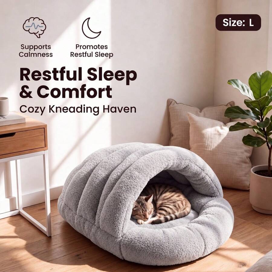 Universal Round Plush Pet Bed For Cats And Dogs, Soft Rabbit Fur ...