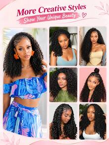 Burmese Curly Miracle Feather Crochet Hair 12" 50 Strands For Miracle Hairstyle, Pure Protein Fiber, Small Pre-Separated Knots, No Pull On Scalp, For Crochet Braids & Protective Styles - Multicolor - View 8