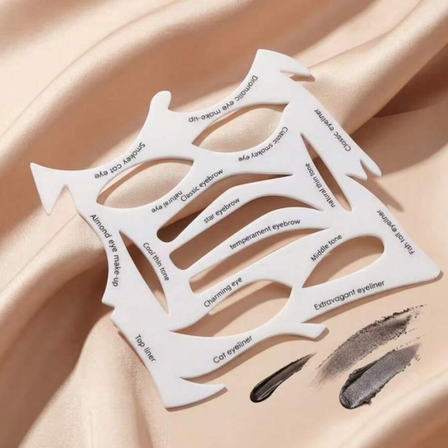 1pc Reusable Silicone Eyeliner Stencil - Multi-Function Makeup Guide Card - With Precise Cut-Out Patterns Suitable For Eyebrows - Cat Eye And Smoky Effect - Easy To Use Makeup Tool For Beginners And Professionals - Essential Eye Makeup - Skin-Friendly Material - Eyebrow Shaping - Convenient Application - Flexible Design - Beauty Enthusiast's Assistant, Christmas Gift - Multicolor - View 1