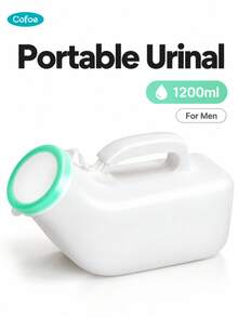 Cofoe Men's Portable Urinal (1pc) - 40oz/1200ml Thickened Plastic Male Bedpan Bottle With Lid - Leak-Proof Portable Urine Collection Bottle - Suitable For Elderly Men, Bedridden Patients, Hospital Recovery And Home Care Travel Urine Collection Container - 1200ml - View 1