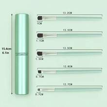5pcs Eyeshadow Brush Set With Storage Cup, Professional Eye Makeup Brushes, Soft Synthetic Bristles, Mixed Eyeshadow Brushes For Eyeshadow Application, Portable Makeup Tool - Multicolor - View 3