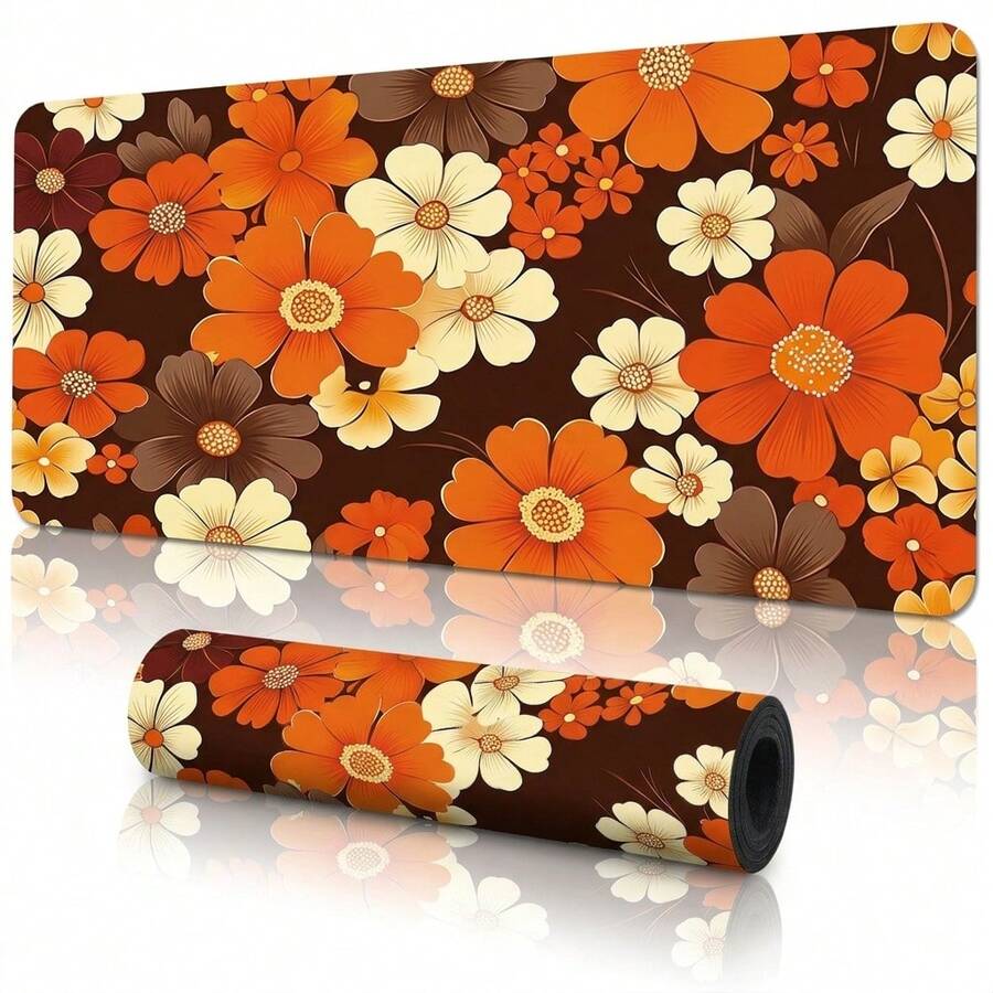Chrysanthemum Style Gaming Mouse Pad, Non-Slip Rubber Bottom, Office Home Computer Study Desk Mat, Keyboard Pad, Smooth Surface, Large Desk Mat, Gaming Mouse Pad, Desktop Decoration, Office Supplies - View 1