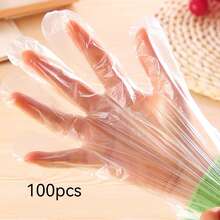 100pcs Thick Cleaning Gloves, Designed For Kitchen Preparation, & Washing, Dishwashing And Daily Cooking, Transparent & Lightweight, Comfortable Fit, Flexible Touch, Suitable For Household Use - Clear - View 13