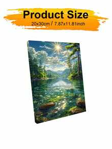 Radiant Sunshine Forest Lake (Frameless Or Framed) DIY Digital Oil Painting Set (Acrylic Paint) Adult Beginner Art Craft Home Wall Decor Holiday Gift - Sets - View 7