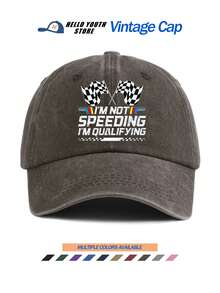 1pc "I'm Not Speeding, I'm Qualifying" Printed Baseball Cap, Unisex Windproof Warm All-Season Hat, Suitable For Streetwear And Outfit, Great Gift For Friends - A - View 11