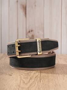 1pc Men's Cargo Style Style Vintage Belt, PU Leather Double Layer Contrast Color Belt, Suitable For Daily Wear - Utility Belt - View 10