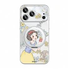 Miniso 迪士尼美人魚白雪公主新款壓克力磁吸支架手機殼適用於iPhone 18/18 Pro/18 Pro Max/17/17 Pro/17 Pro Max/17 Air/16 Pro Max/15 Pro/15 Pro Max/14/13/15 Pro/12 Pro/16 Plus旋轉支點保護套相容Apple - 銀色 - 查看 1