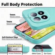 適用於 Redmi Note 15 Pro Plus 矽膠液態手機殼，柔軟親膚觸感，相容於 Note 14 Pro 5G、Note 13 系列、Note 12 系列、Note 11 系列，防震薄型保護殼 - 淡青色 - 查看 5