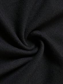 DONICY Women's Autumn Solid Color Deep V-Neck Front Tie Long Sleeve Slim Fit Blouse, Party Formal Top - Black - View 5