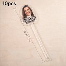 10/30/50/100pcs Customized Wedding Personalized Letter Stir Sticks | Party Decor, Transparent Acrylic Letter Customized Acrylic Stir Sticks - Multicolor - View 7