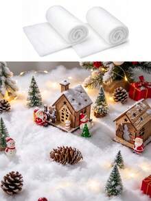 1 Roll Artificial Snow Blanket, Soft And Fluffy Artificial Snow Blanket, Fluffy And Cuttable, Reusable Snow Decoration Roll, Christmas Tree Snow Blanket. Suitable For Christmas, Winter Holiday Party Decoration, Christmas Decoration, Home Decoration, Room Decoration, Christmas Gift, 2026 Christmas Decoration And Women's Gift. - Multiple Styles - View 2