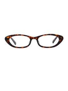 1 Pair Women's Vintage Tortoiseshell Cat Eye Small Frame Personalized Plain Lens Glasses, Street Style Fashion - Multicolor - View 3