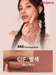 Peripera Ink The Velvet Liquid Lipstick 2 Pieces Set, Long-Lasting High Pigment Velvet Matte Lip Tint, Smooth Korean Makeup - #39 Sunny Orange + #45 Pink Beige Nude - View 5