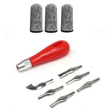 Bộ 10 dụng cụ đục chạm gỗ gồm đục và đục lòng, kích thước đầy đủ cho điêu khắc và chạm nổi, tay cầm công thái học, túi đựng dụng cụ bằng vải canvas, kèm hướng dẫn cho người mới bắt đầu - Một kích thước phù hợp với tất cả - Xem 1