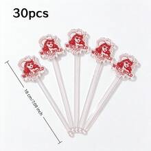 10/30/50/100pcs Customized Wedding Personalized Letter Stir Sticks | Party Decor, Transparent Acrylic Letter Customized Acrylic Stir Sticks - Multicolor - View 9