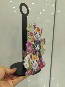 New All-Season Acrylic Decorative Item: Flowers, Butterflies And 3 Cats 2D Creative Acrylic Napkin Holder, Perfect For Kitchen Paper Storage, Suitable For Holiday Party Decoration, Beautiful And Affordable Price - View 6