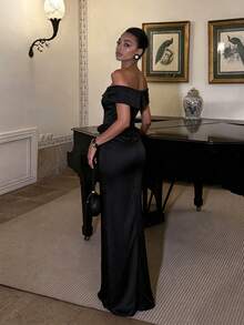 Party Dresses For Women Ball Gown Halloween Costumes For Woman Halter Neck Dress Elegant Vintage Mature Romantic Sexy Woman's Dress Wedding Anniversary Date Wedding Guest Formal Evening Party Stage And Concert Tea Party Travel Graduation Prom Beach Party - Black - View 2