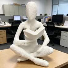 1pc 2026 New Hot-Selling 3D Printed Reading Quiet Chapter Creative Novelty Figurine Desktop Ornament, Minimalist Abstract Reader Statue Decor, Modern Artist Home Decor For Study, Living Room, Desktop, High-End Style - Multicolor - View 8