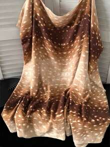 1pc Deer Print Scarf For Women Brown White Gradient Long Winter Shawl Wrap Neck Warmer Fall Cold Weather Christmas Gift Soft Cozy Warm Two Tone - Multicolor - View 10