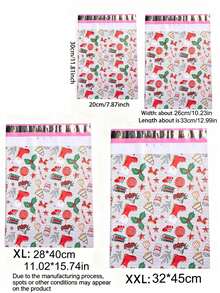 Super Strong PE Material Self-Sealing Thickened Christmas Print Plastic Courier Bags, Multiple Sizes, Suitable For Holiday Peak Season Shipping, Thanksgiving Promotion Packaging, New Year Gift Mailing - A - View 7