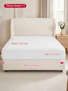 HONEYMOON 1件裝純色超細纖維包床單，40cm/15.75in深口袋全周彈性包床單，貼身防滑，柔軟舒適，適用所有床墊尺寸，居家床上用品與學校宿舍必需品，白色 - 白色 - 查看 16
