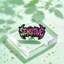 Holographic Sensitive Letter Enamel Pin, Gothic Death Metal Font Brooch, Y2K Punk Badge For Backpack Jacket Hat, Cool Jewelry Gift For Friends - Multicolor - View 5
