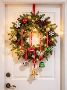 5pcs/1pc Decorative Bells With Colorful "Believe" Text, Suitable For Christmas Gifts, Christmas Tree Ornaments, New Year Party Favors, Wreath Making, Theme Parties, Etc. - one-size - View 5
