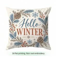 4pcs/1pc Christmas Pine Branch & Pine Cone Plaid Pattern Pillow Case, Single-Sided Printed Pillow Cover, Suitable For Living Room, Bedroom, Home Decor, All-Season Pillow Case - Multicolor - View 16
