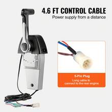 Boat Throttle Control, 704-48205-P1 Top-Mounted Outboard Remote Control Box For Yamaha 4-Stroke, Marine Throttle Control Box With Power Trim Switch And 4.6 Ft Harness With 5 Pin Connector - Top Mount,,Push - View 6