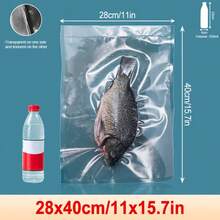 50pcs Vacuum Sealer Bags Embossed Food Preservation Bags Suitable For Vacuum Cooking, Preservation And Freezing - Transparent - View 19