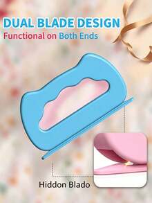 1pc Christmas Paper Cutter, Christmas Gift Wrapping Roll Trimmer, Bladeless Paper Slicer, Handheld Paper Cutting Tool, Suitable For Holiday Gift Wrapping, Birthday And Wedding Packaging, Trimmer, Cutter, Portable Double-Blade Paper Knife - Multicolor - View 7
