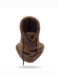 1pc Unisex Warm Windproof Winter Hat, Outdoor Fleece Cap, Windproof Drawstring Hat With Stitching Label Letter, Windproof Headwear, Suitable For Mountain Biking, Motorcycle Face Mask Hat, All-In-One Cold-Proof Scarf Hat, Essential For Motorcycle Riding - Multicolor - View 13