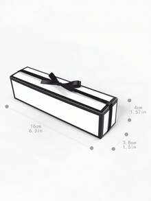 10pcs/5pcs/1pc Hepburn Style Minimalist Black & White Bow Gift Box, Ribbon High-End Style Gift Packaging Box, Blue Floral Vine Bow Gift Box, Jewelry Long Rectangular Jewelry Box, Small Gift Box, Suitable For Mother's Day, Summer Wedding, Father's Day, Back To School Teacher Appreciation Week, Daily & Holiday Party, Christmas Party - Flip-top Long Gift Box - View 5