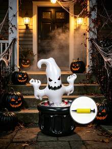1pc Halloween Ghost Inflatable Decoration, Foldable Portable Beverage Cooler With Air Pump, Suitable For Halloween Party Outdoor Patio Decor, Atmosphere Creation Prop, Photo Backdrop Wall, Perfect For Halloween Theme Party Decoration - A - View 3