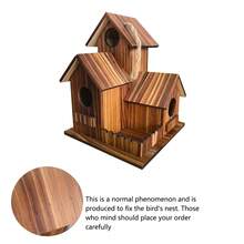 1pc Large Outdoor 3-Hole Bird House, Suitable For Bluebirds, Sparrows, Cardinals - Modern Hanging Bird Feeder And Nesting Box, Bird Sanctuary For Garden Decoration - A - View 6
